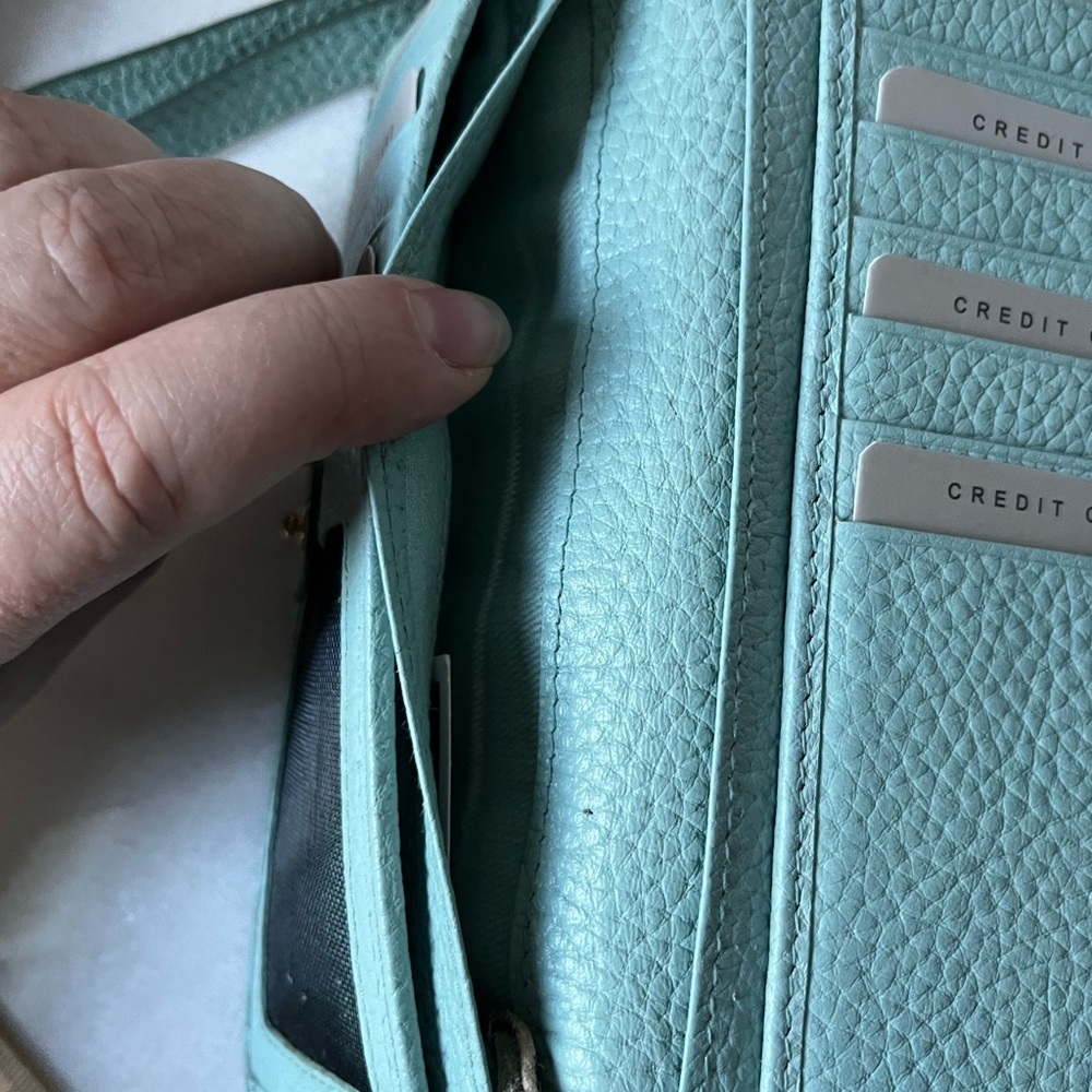NEW Soft genuine Leather Wallet Wristlet Soft Light Green Made in India.. - Picture 12 of 16